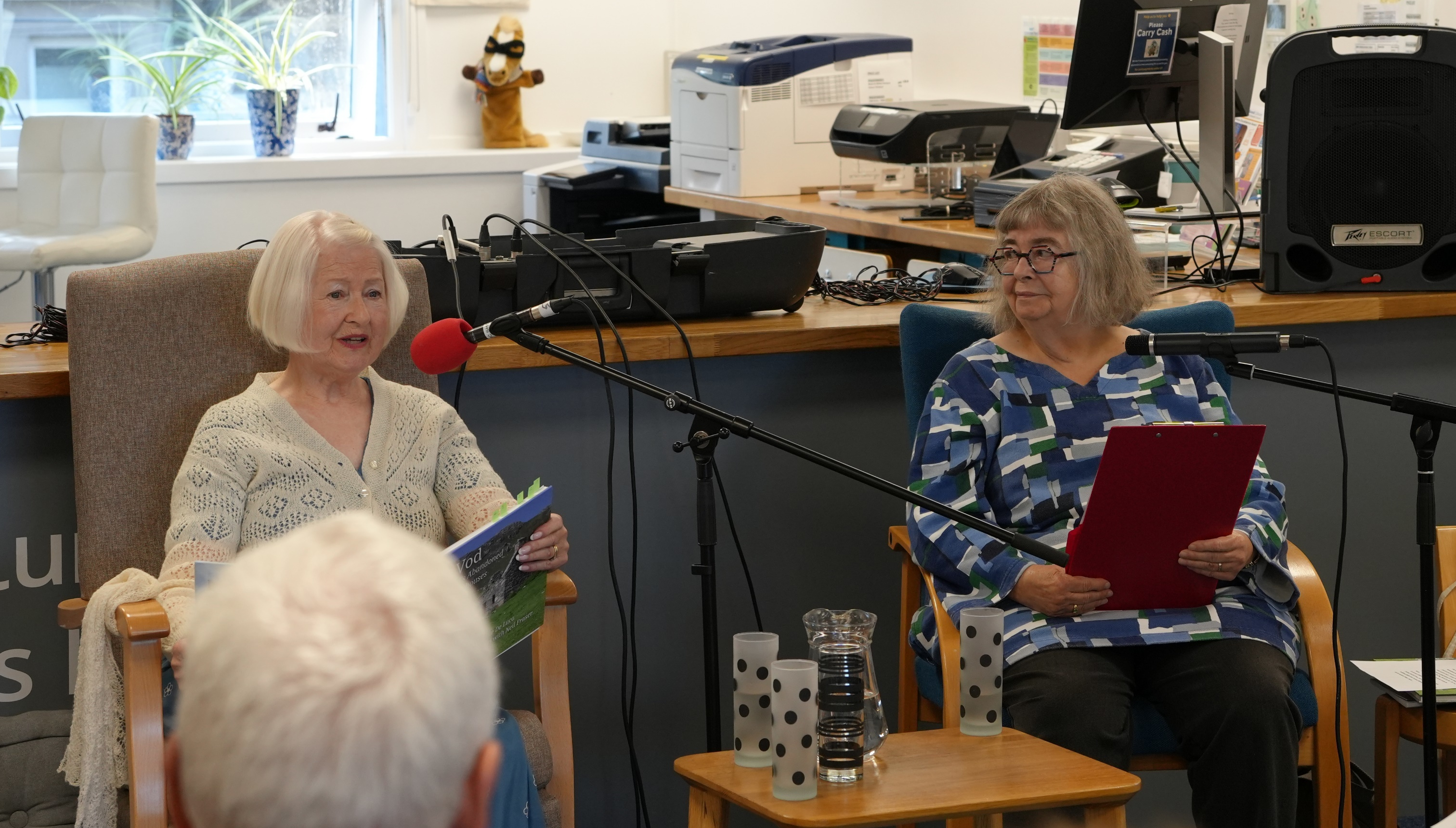 Christine launching 'Vod - Shetland's Abandoned Crofthouses' in Shetland with Mary Blance